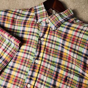 Polo Ralph Lauren Mens Plaid Short Sleeve Button Down Shirt Multi Color XL